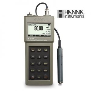 哈纳HANNA HI98188专业级微电脑EC-TDS-电阻率-NaCI-°C测定仪